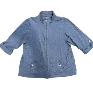 Karen Scott Sport Women’s 3/4 Sleeve Zip Up Jacket